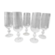 Set of 5 champagne flutes in crystalline engraved decoration and button leg
