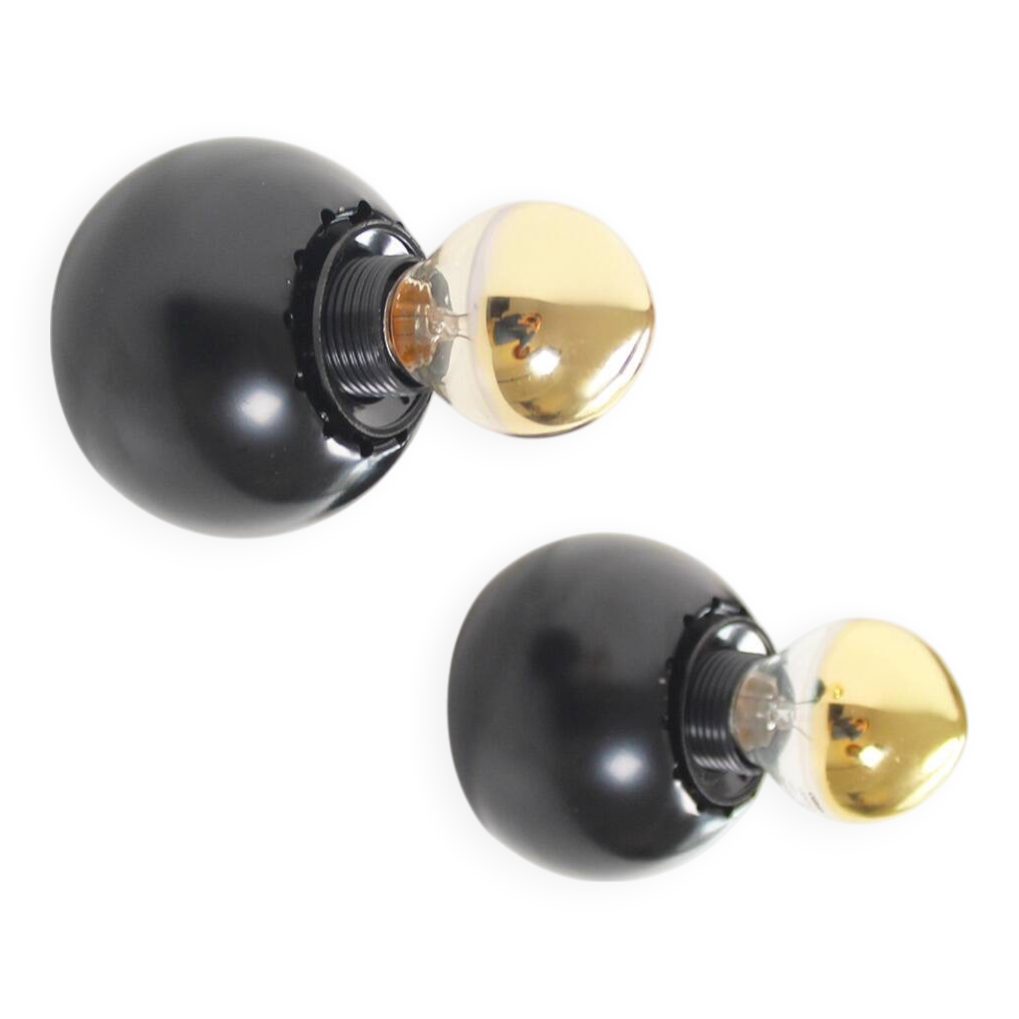 Set (2) of petite playful painted 'ball' wall lights, Italy 1970's
