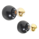 Set (2) of petite playful painted 'ball' wall lights, Italy 1970's