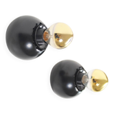 Set (2) of petite playful painted 'ball' wall lights, Italy 1970's