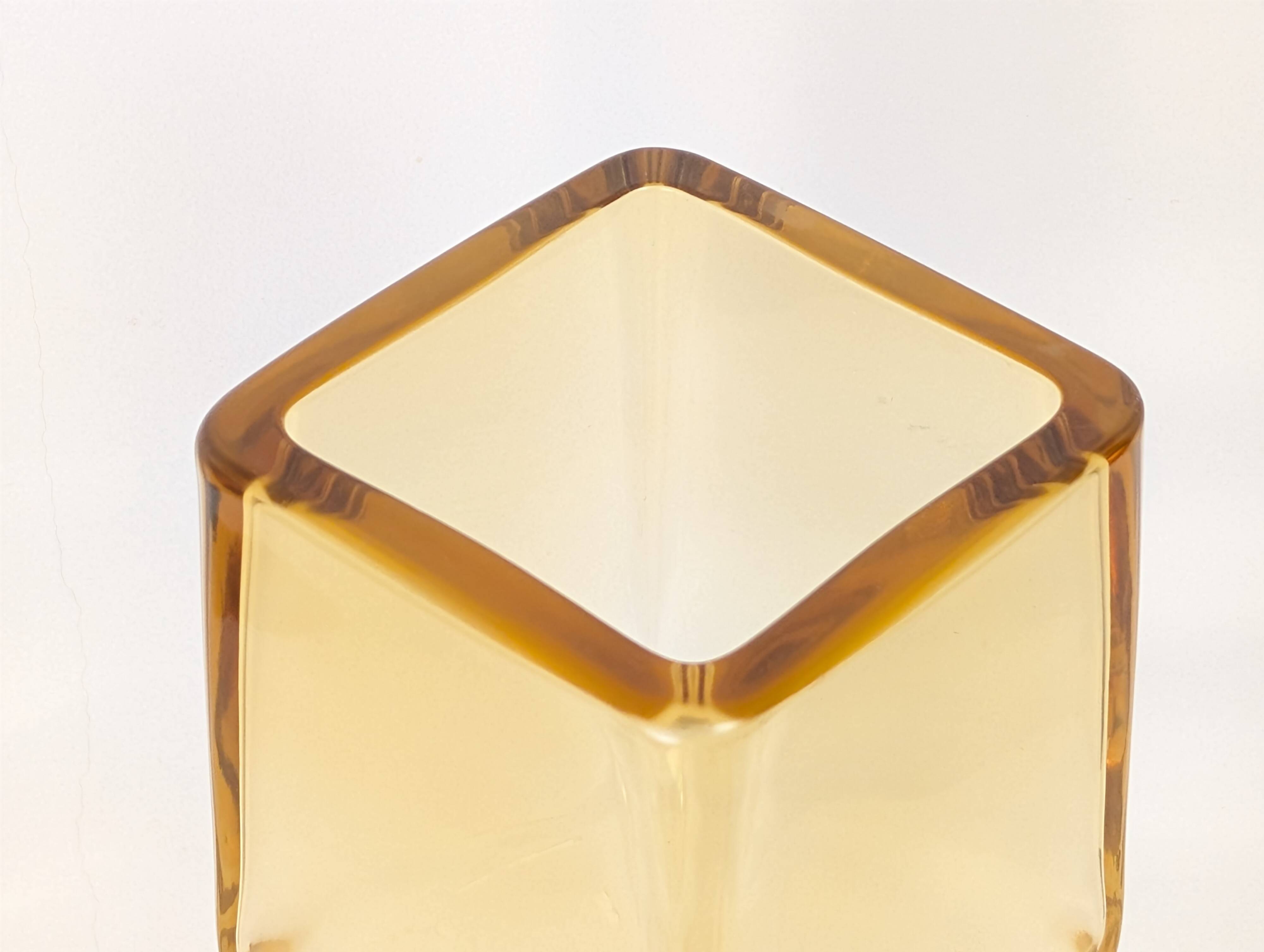 Amber glass vase