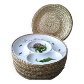 6 L'Hirondelle porcelain artichoke plates by Mehun sur Yèvre