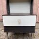 Vintage 70s bedside table with integrated lighting & chrome legs Space Age 1