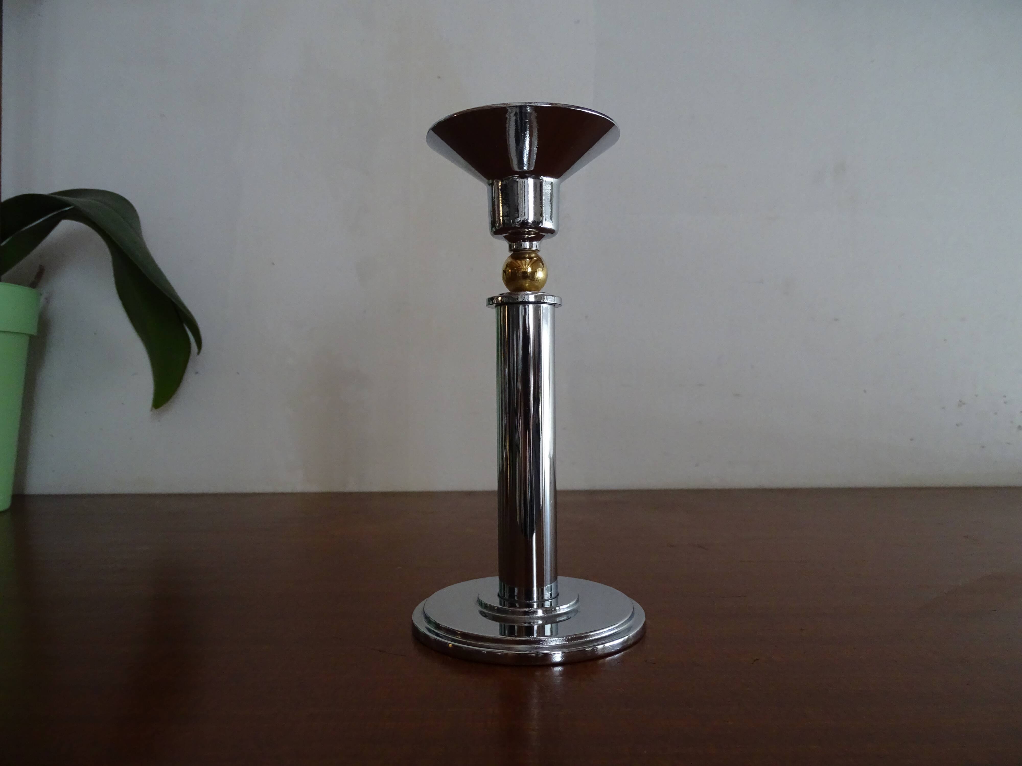 Silver and gold candle holder