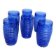 Set of 6 ribbed blue glasses Cisper
