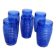 Set of 6 ribbed blue glasses Cisper