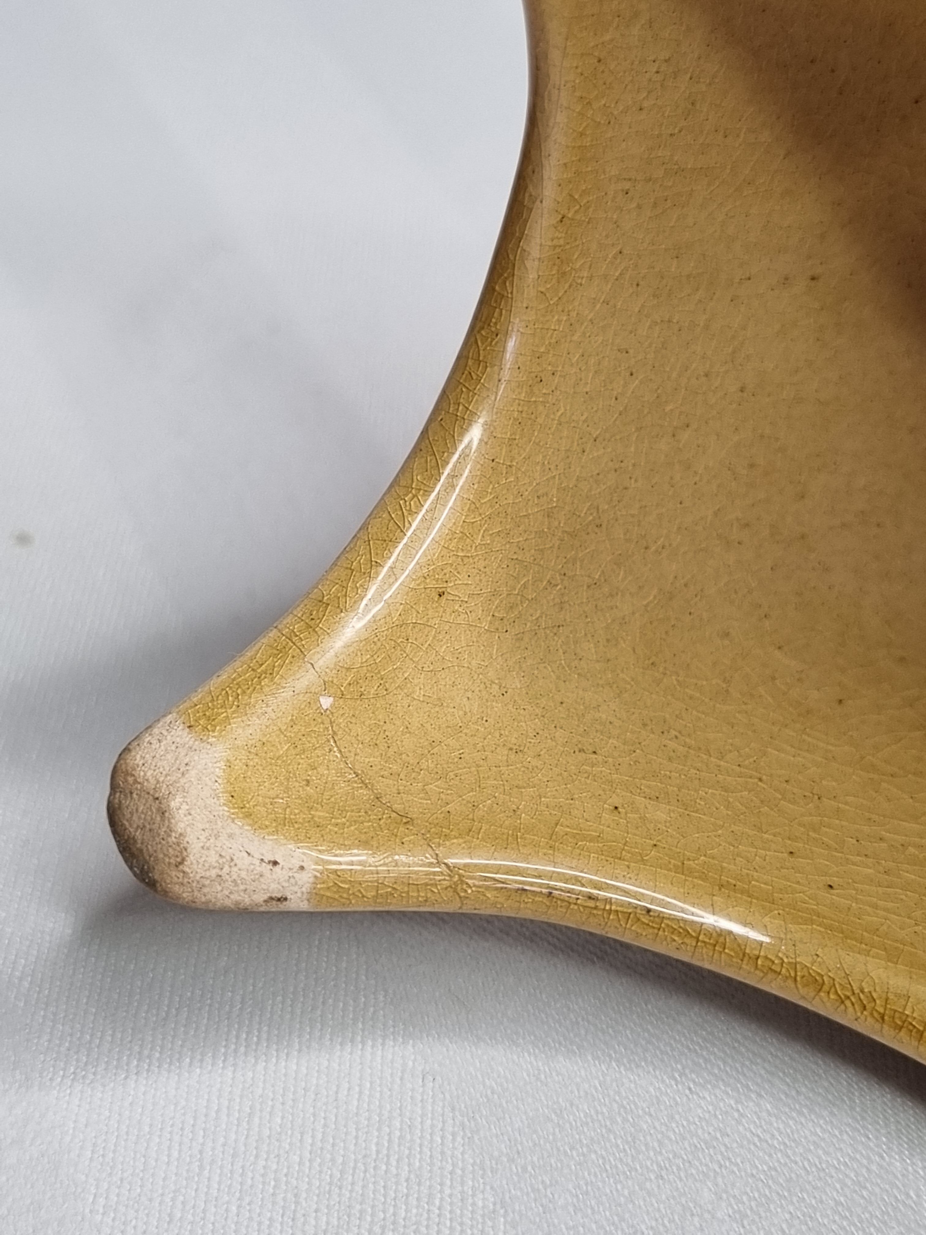 Two stylized rams in glazed ceramic, vintage, Kasakhstan