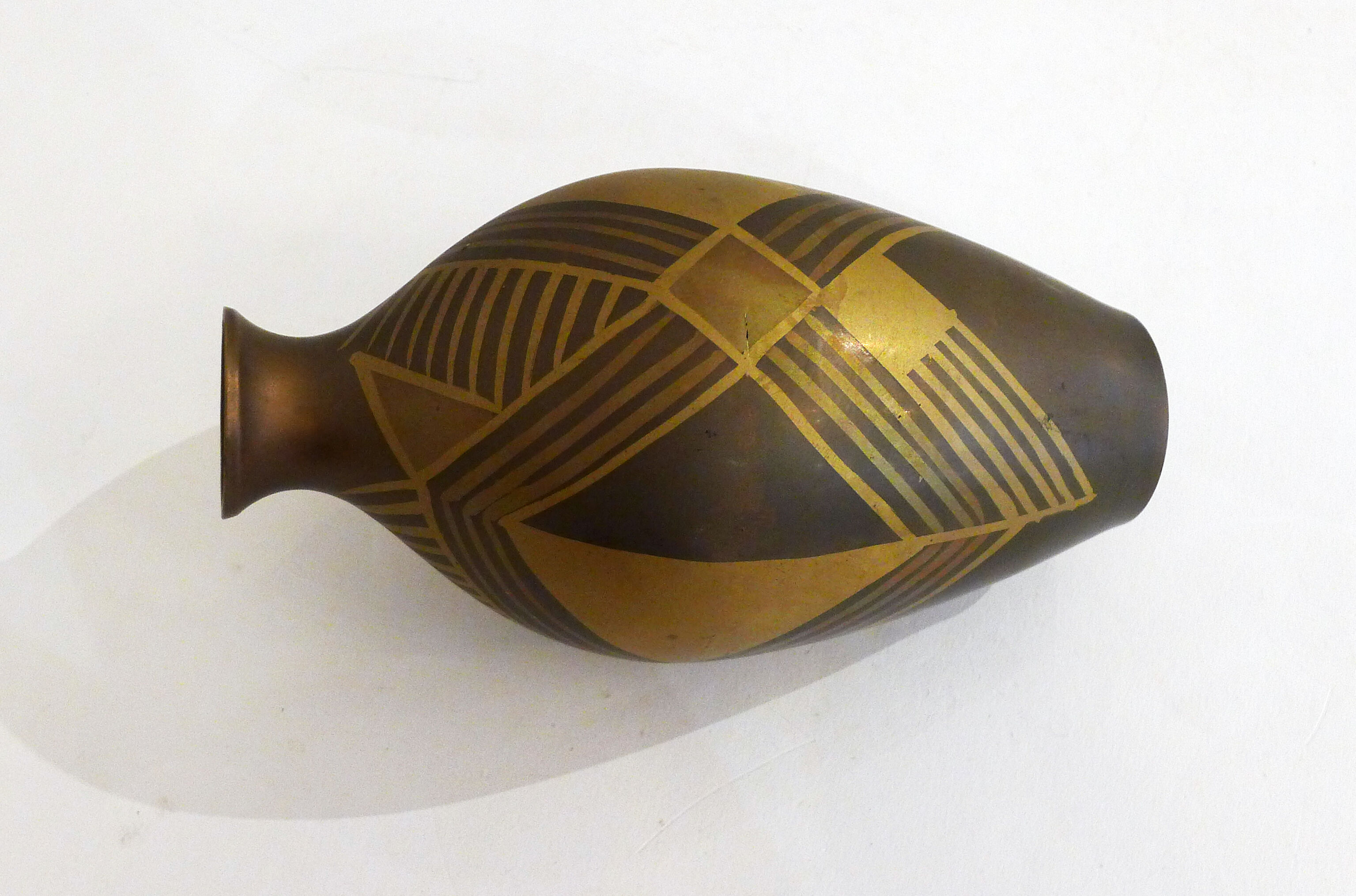 Small art deco copperware vase