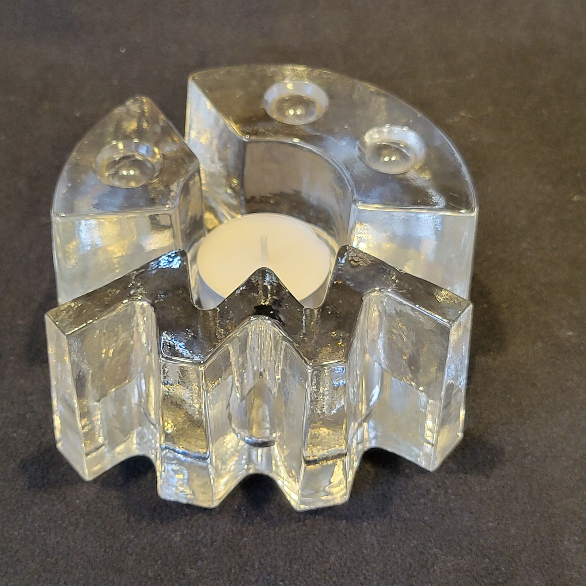Warmer press paper photophore candle holder LA VIDA glass pressed design