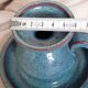 Blue stoneware candlestick signed Emile Masson