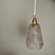 Vintage art deco tulip pendant light in frosted glass signed Degué