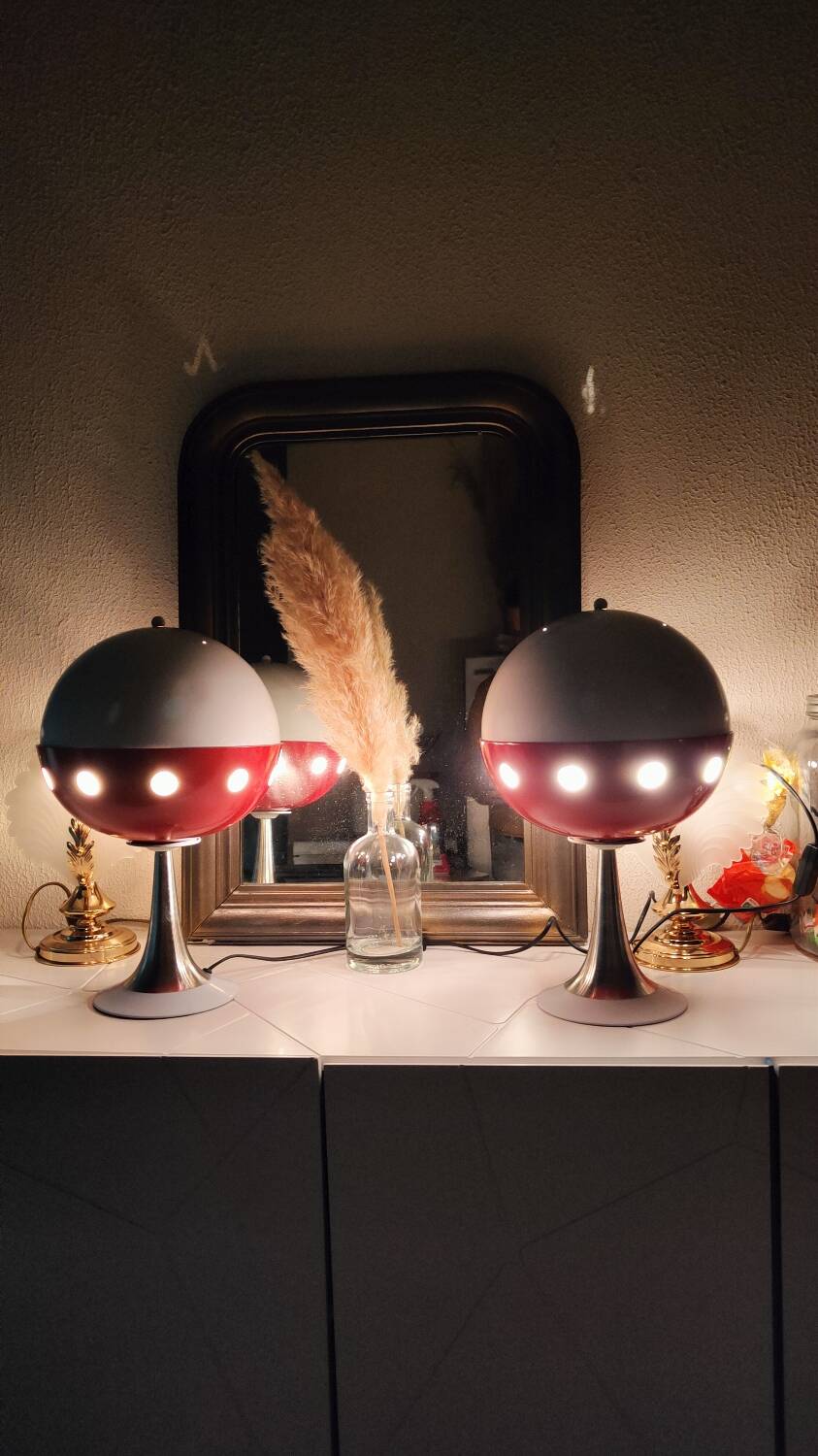 Paire de lampes Space âge cocci ball