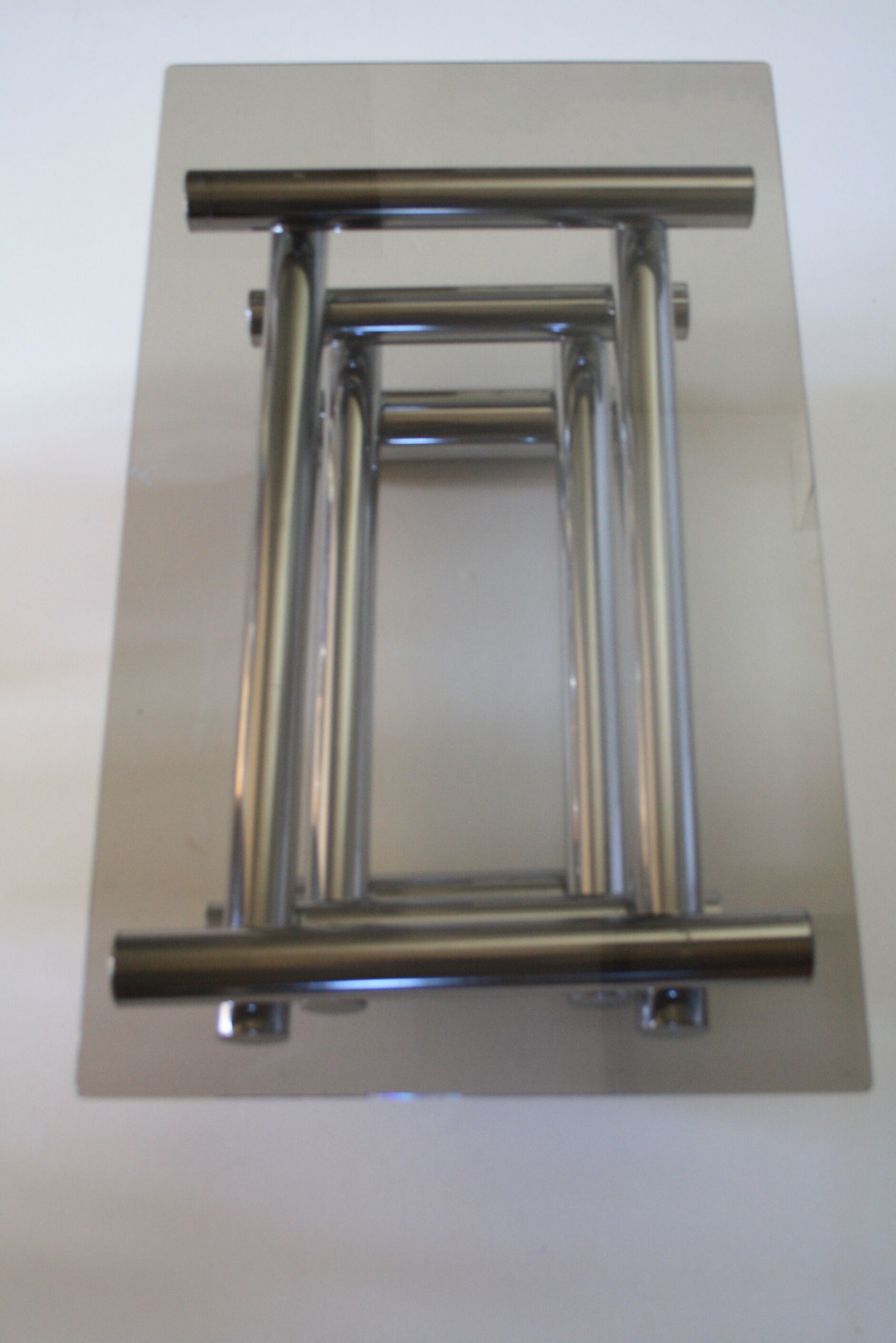 Chrome & smoked glass coffee table