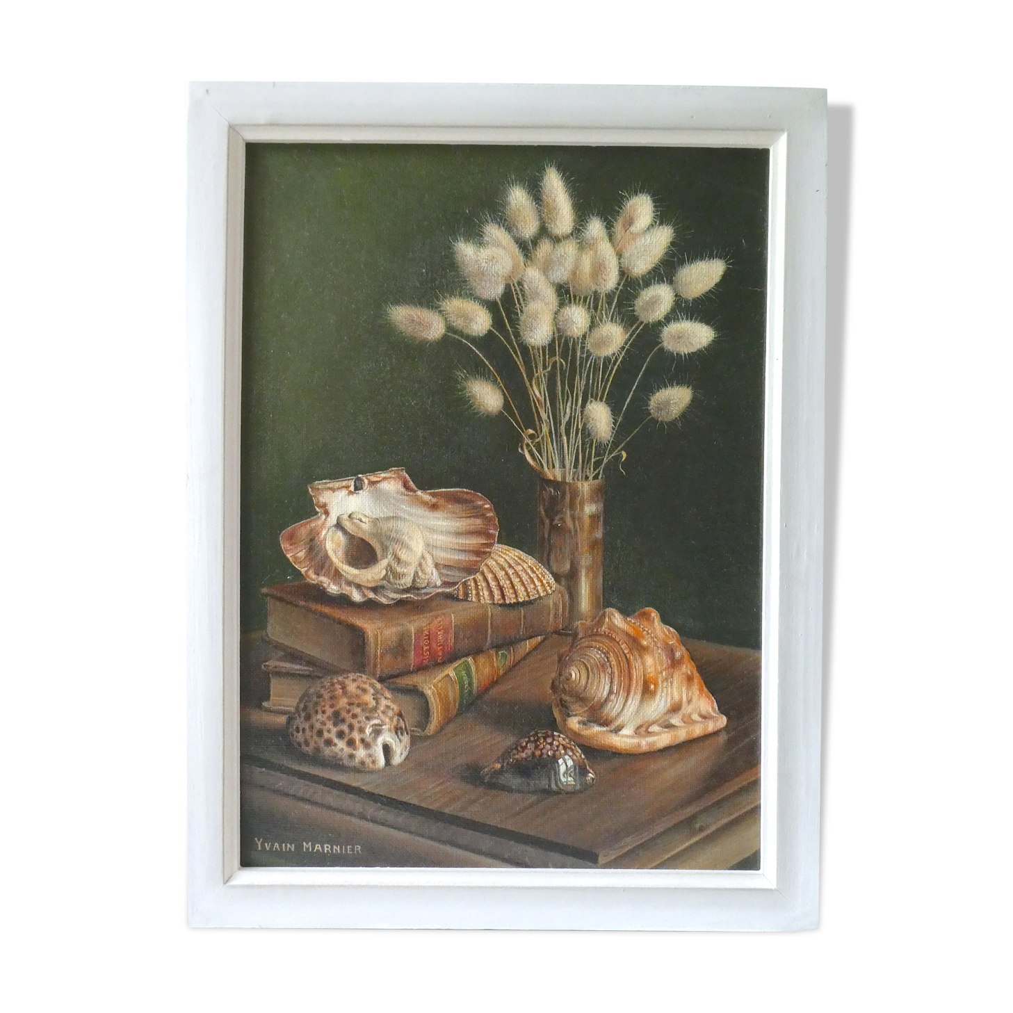 Painting, still life with shells, 70s