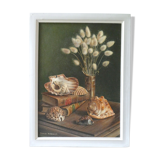 Painting, still life with shells, 70s