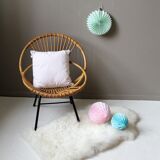 Vintage rattan armchair for adults