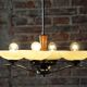 Art Deco Chandelier in Chromed Steel, Beech and Opal Glass, Czech, 1920s