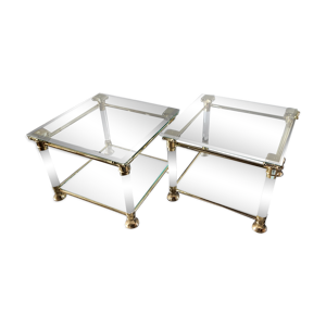 Paire de tables en laiton,
