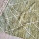 Tapis berbère Béni Ouarain vert à losanges blancs