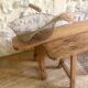 Antique wooden farm bench