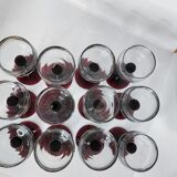 Port glasses with colored feet