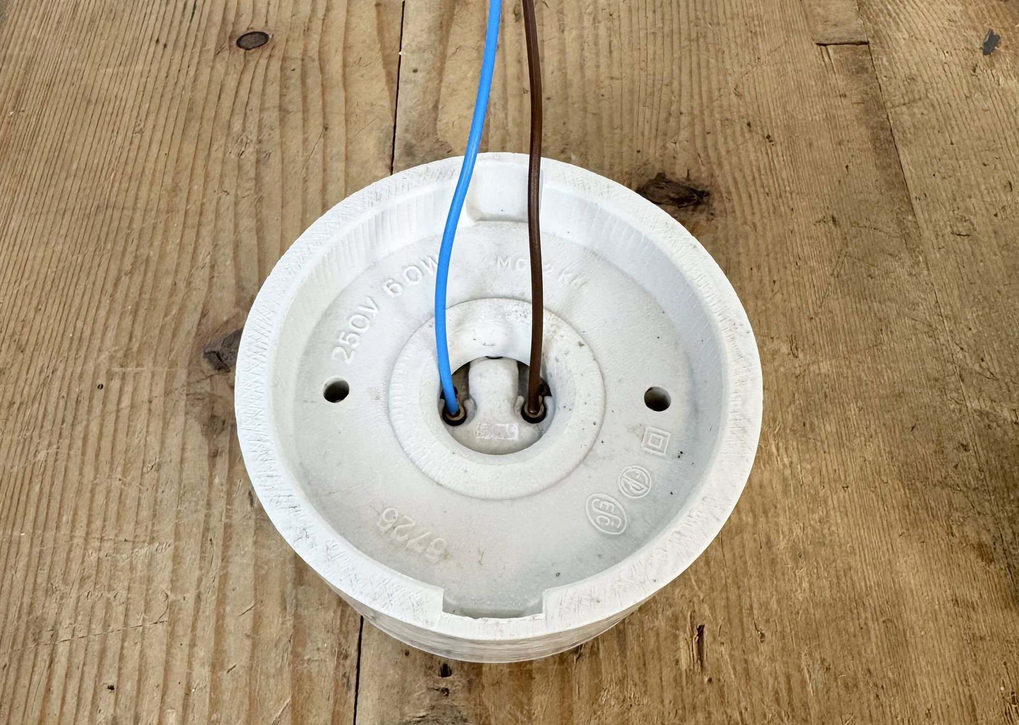 Vintage White Porcelain Ceiling Light, 1970s