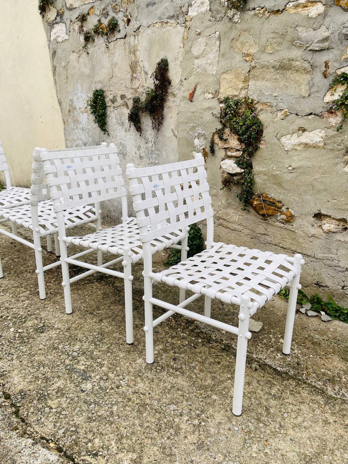 4 chaises tressées triconfort, circa 1970