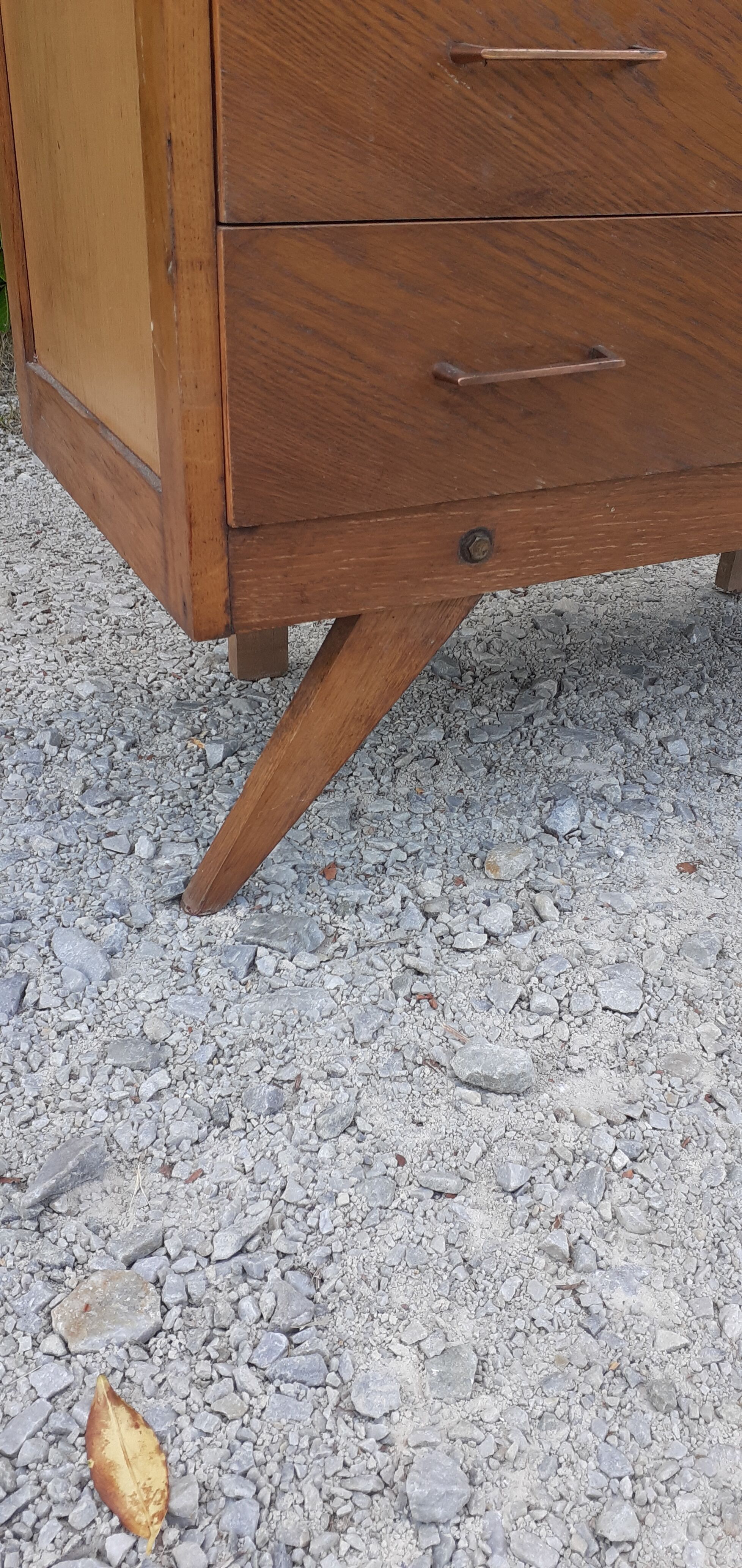 Commode 4 tiroirs pieds compas année 50 vintage