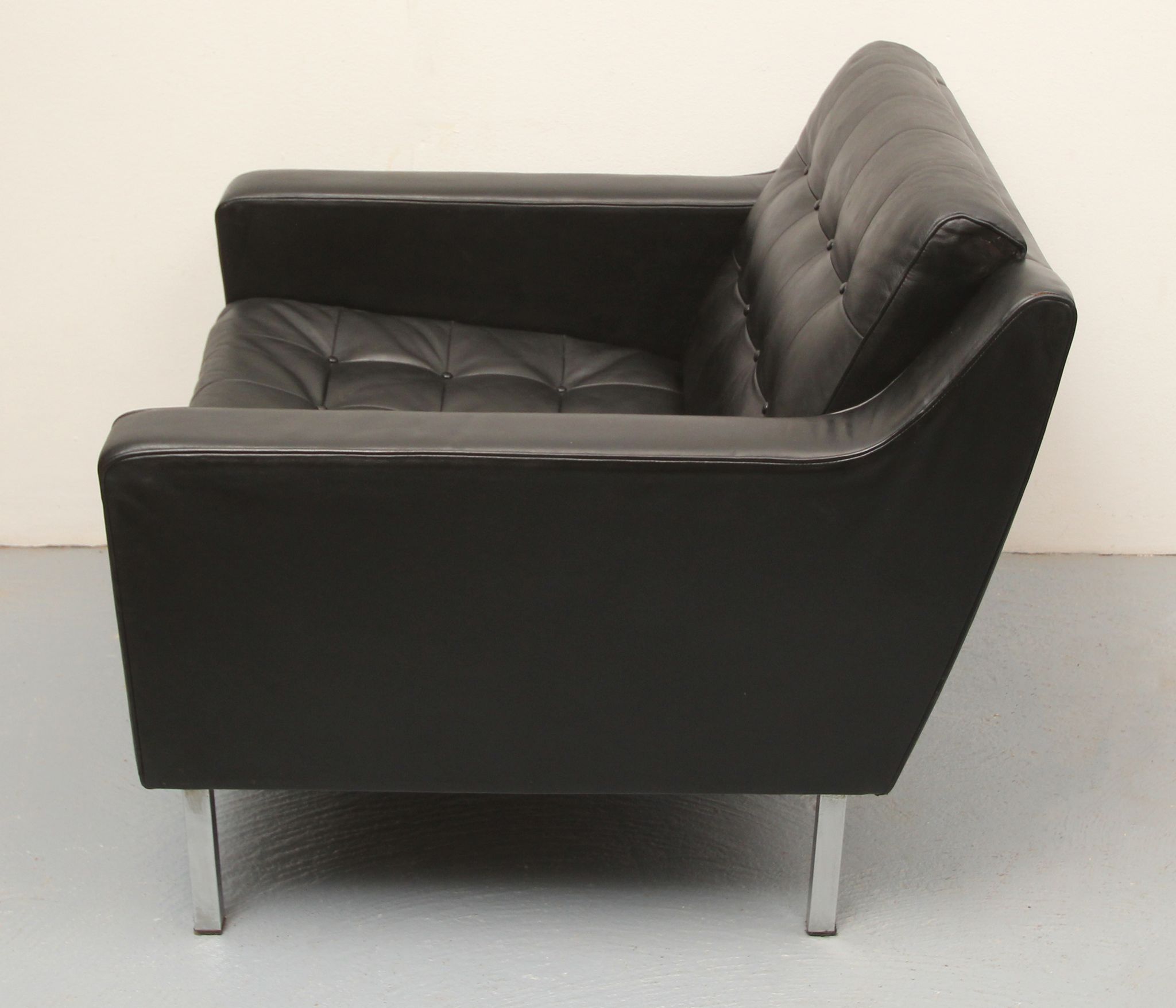 1960s leather chair black