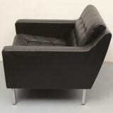 Fauteuil en cuir des années 1960 noir