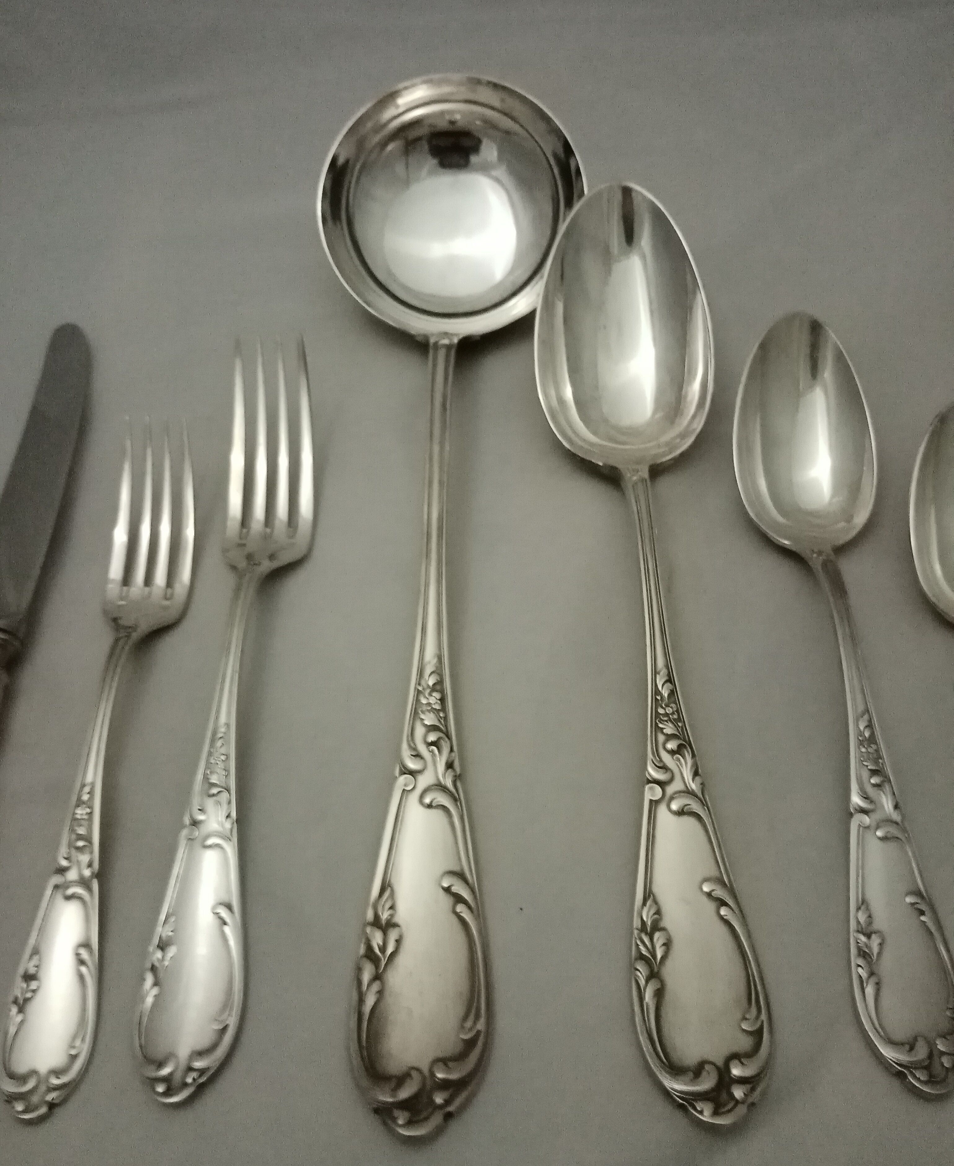 Housewife SFAM model Chambly rocker Louis XV silver metal wooden box