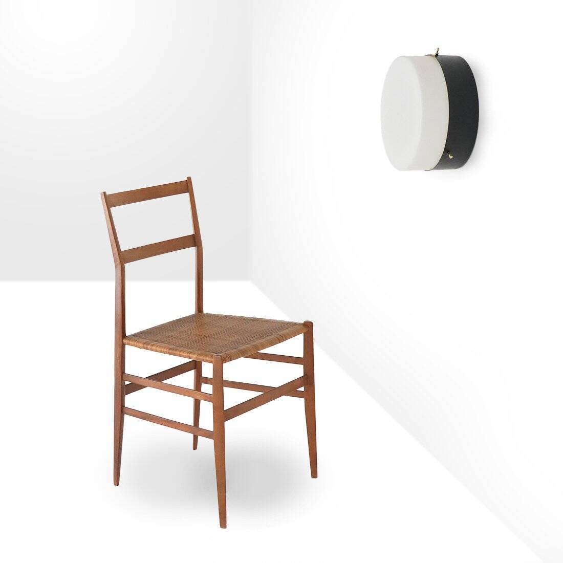 Vintage Opaline Glass Chandelier, 1950s