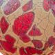 Red and brown glass ball vase, France 1930