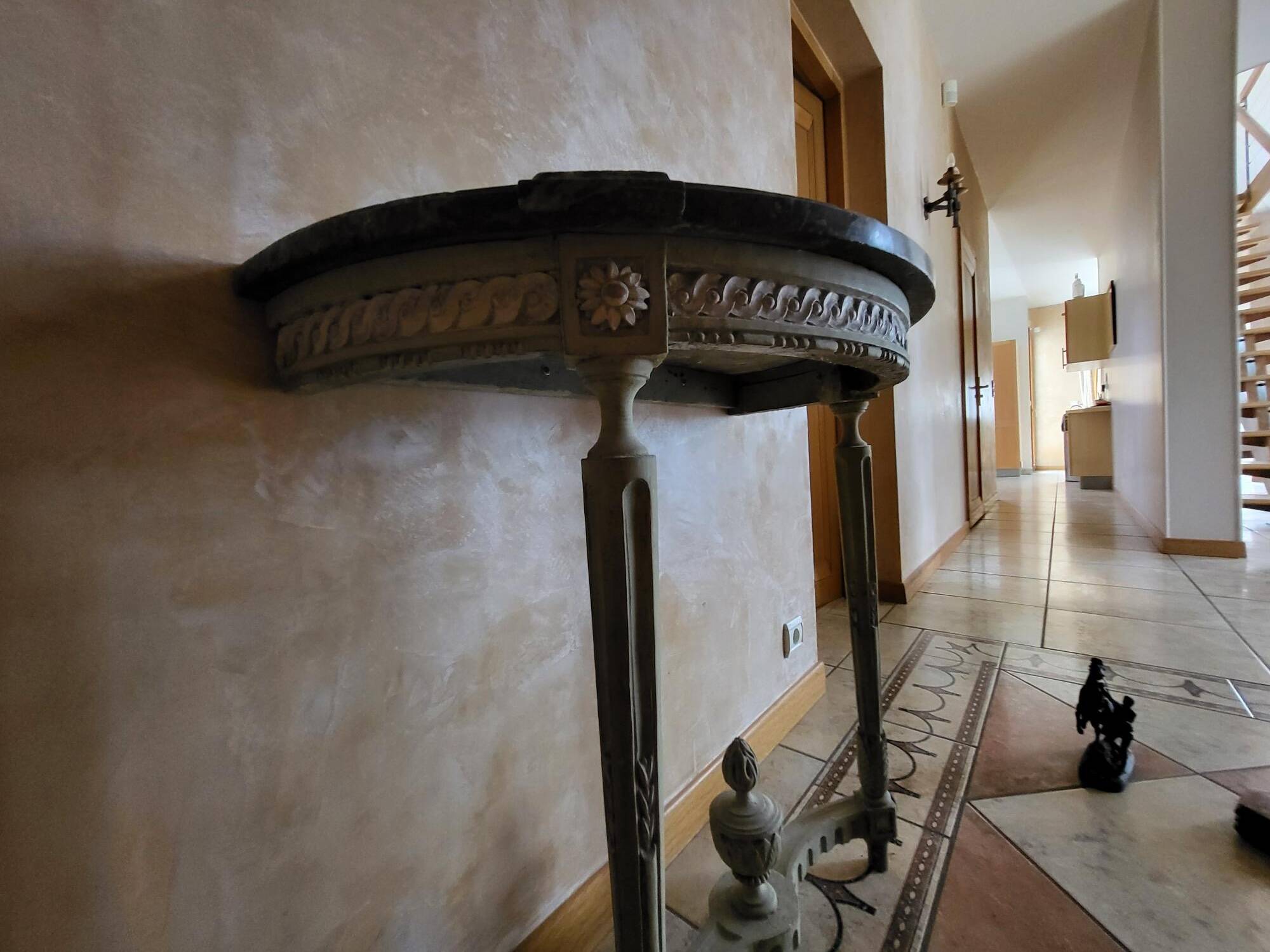 Louis XVI period console – Carved wood & Sainte-Anne marble – 18th century