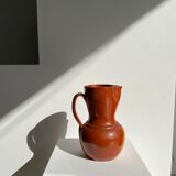 Two-tone brown ceramic wine pitcher H: 24cm