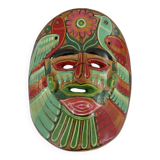 Masque Mexicain en terre cuite, art populaire Mexicain, années 70