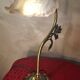 Art Nouveau bronze petal lamp with molded glass, 28 x 34 cm. Electricity OK