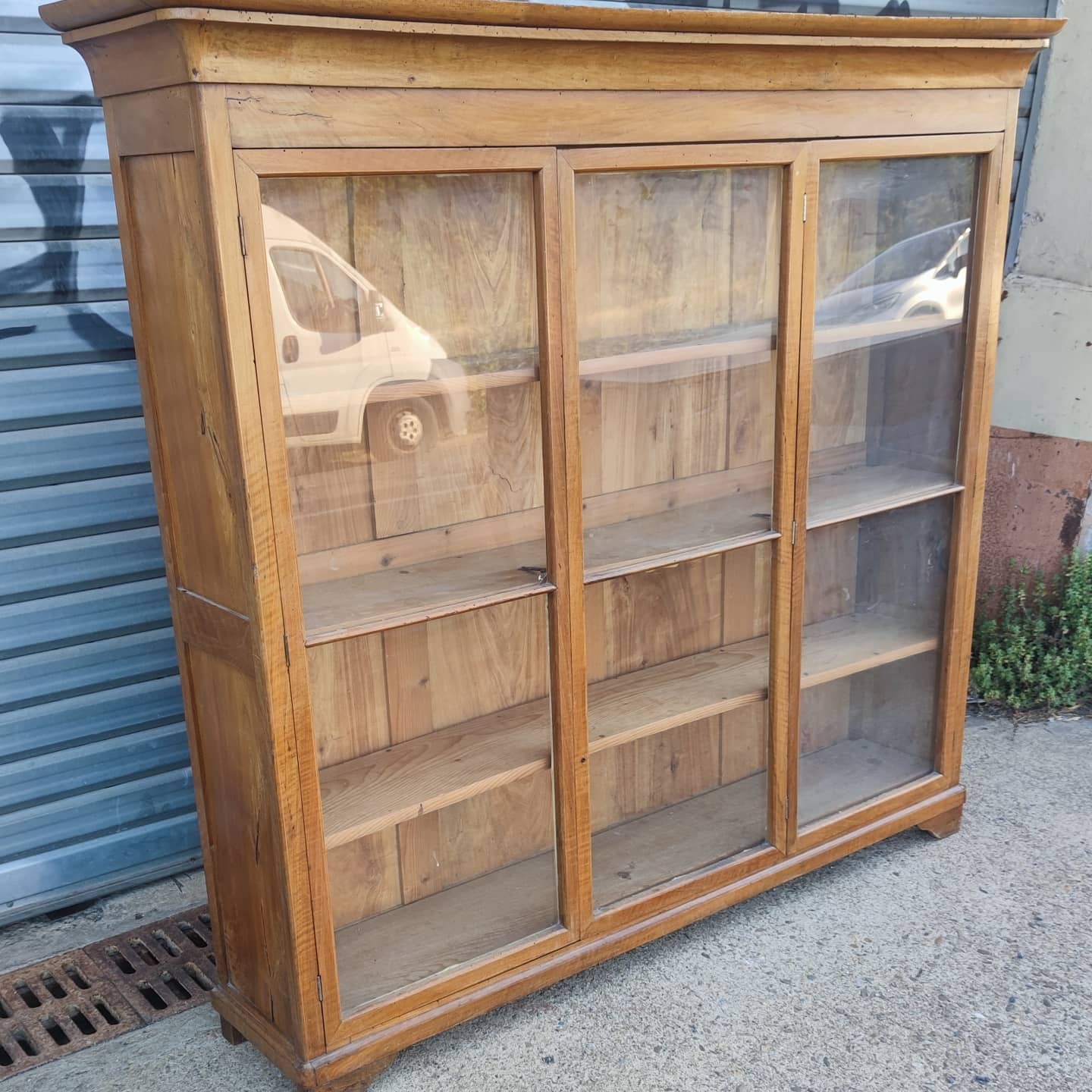 Solid walnut library around 1840