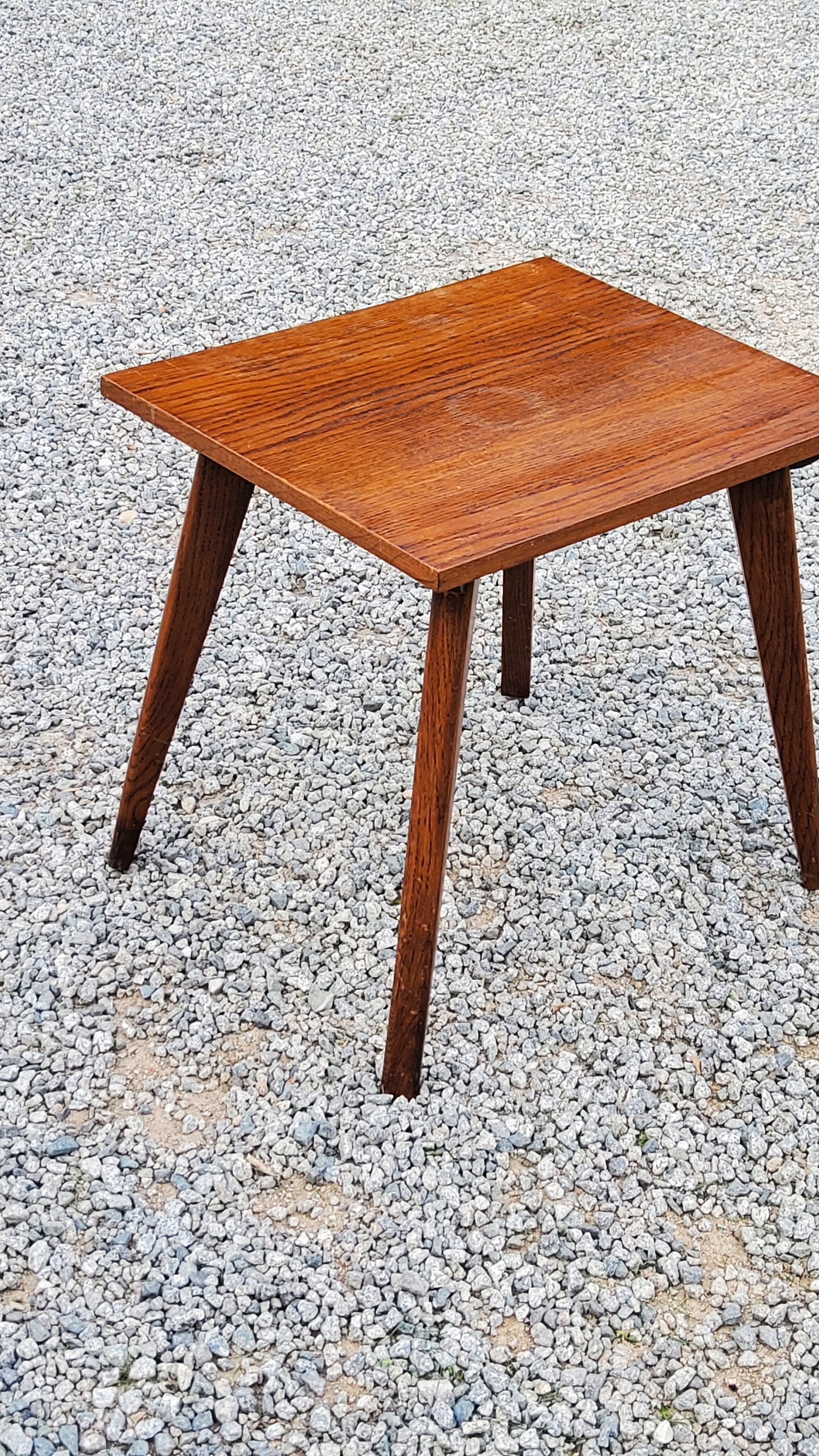 Vintage oak coffee table from the 50s feet compass
