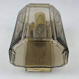 1960s/70s Wall Lamp Glashütte Limburg Germany Glass & Metal Age Design