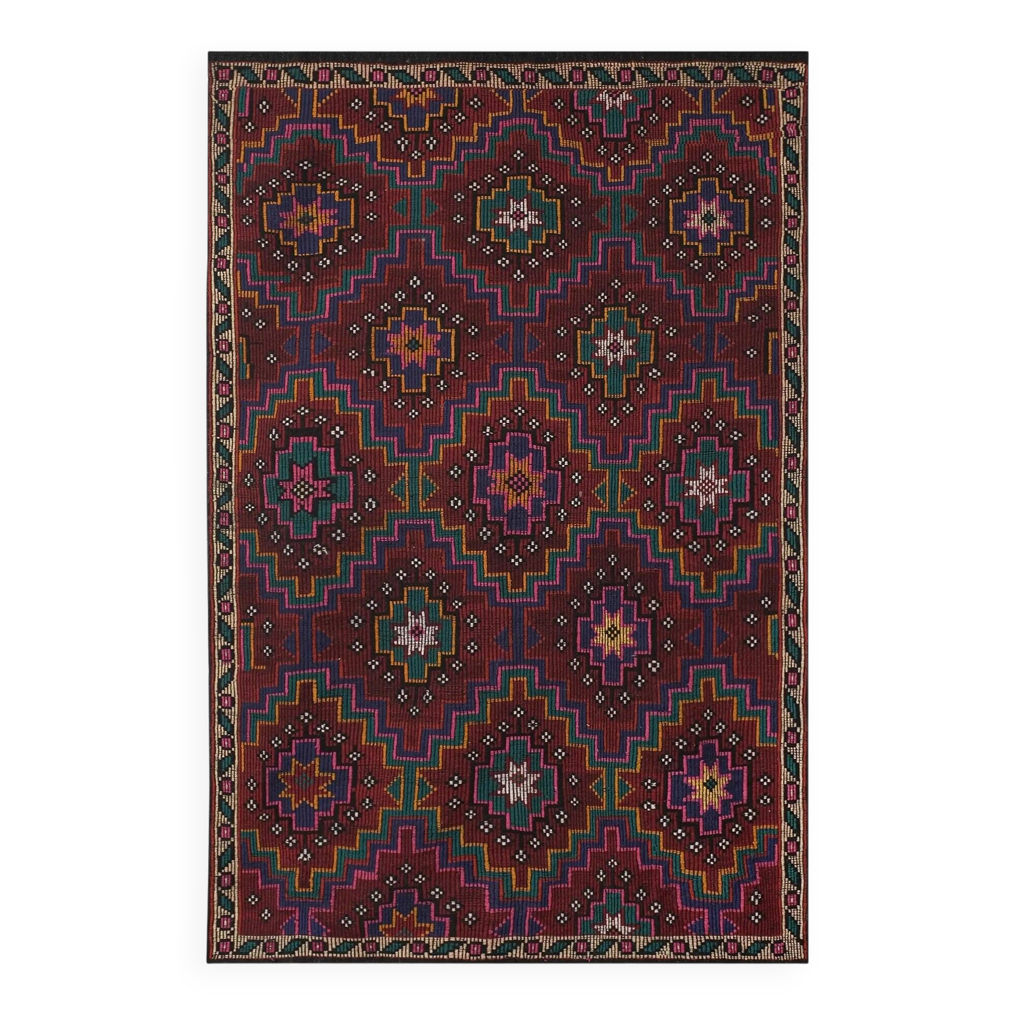 Vintage Turkish kilim handwoven 190x295 cm