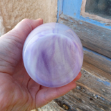 Art deco soliflore vase in purple lillas glass