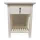 Wooden bedside table painted white