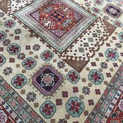 Old hand made square transylvania oriental rug wool 182 x 182