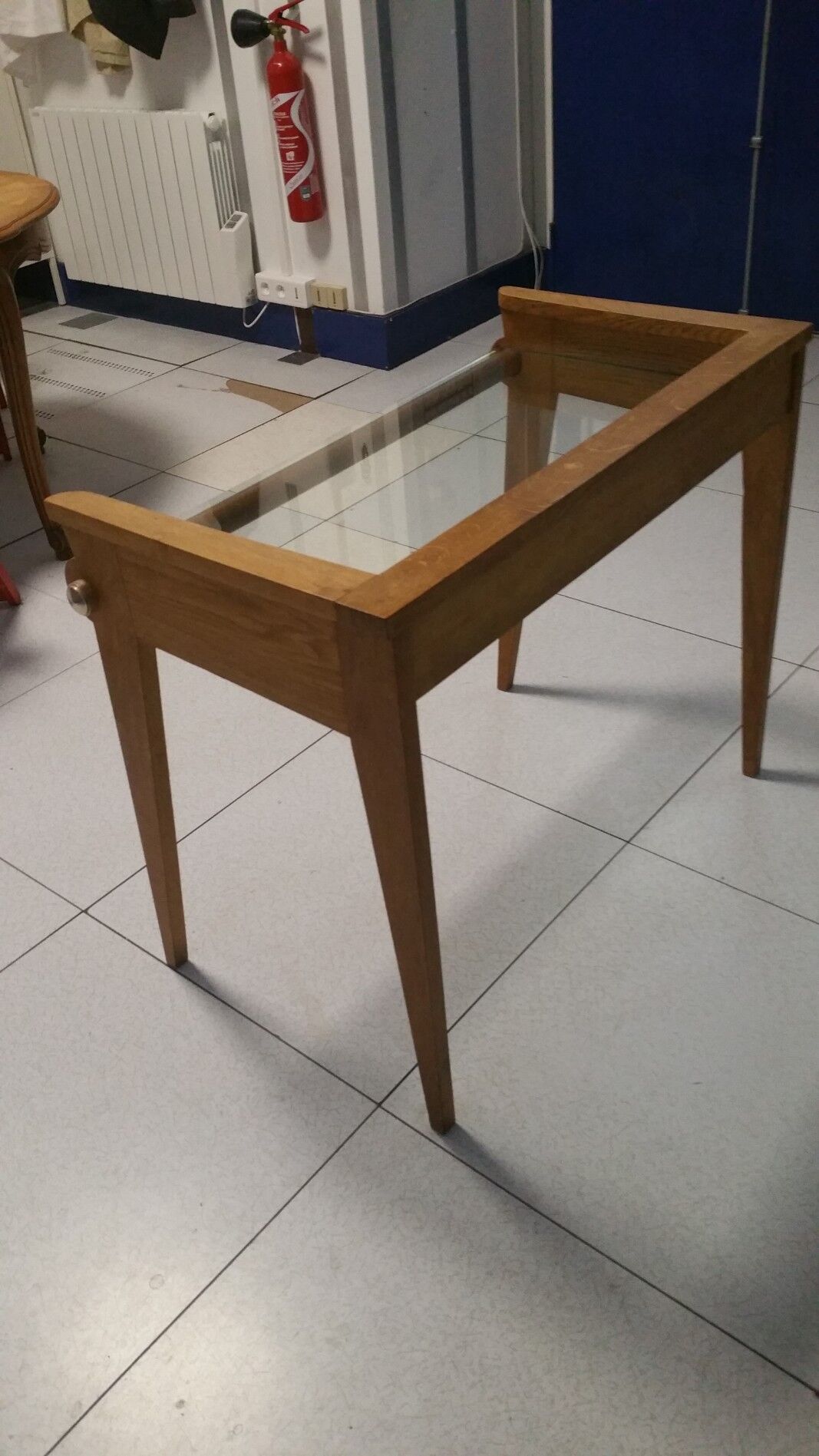 Wood + glass design desk circa 1950 in ramos style