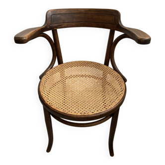 armchair signed Fischel wood turned early 20th century