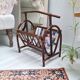1970s rattan magazine rack