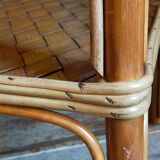 Side service table in wood and rattan 50s
