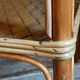 Table desserte d'appoint en bois et rotin années 50
