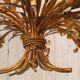 Lustre  5 lumières, doré à la feuille